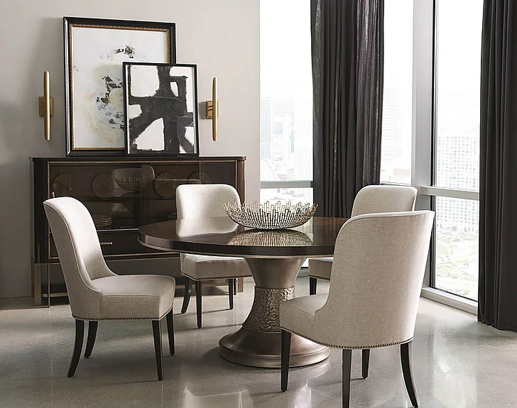 Caracole Modern Streamline 5pc Round Dining Set