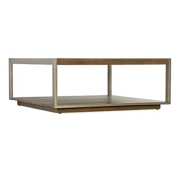Hooker Furniture Hammon Wood/Metal Square Coffee Table in Oak M11-80110-89 CLOSEOUT