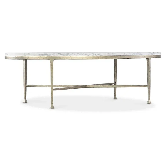 Hooker Furniture Jules Oval Coffee Table in Warm White M13-80211-95 CLOSEOUT