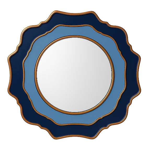 Bassett Mirror Wall Mirror in Two Tone Blue M1413B