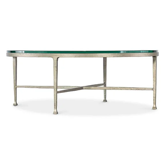 Hooker Furniture Cora Glass Top Round Coffee Table in Champagne M14-80111-95 CLOSEOUT