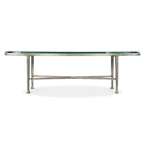 Hooker Furniture Cora Glass Top Oval Coffee Table in Champagne M14-80211-95 CLOSEOUT