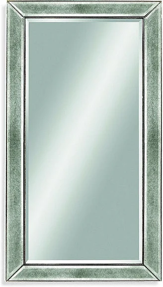Bassett Mirror Company Hollywood Glam Beaded Wall Mirror in Silver Leaf M1946B