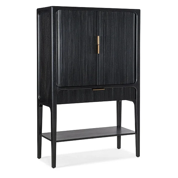 Hooker Furniture Archer Tambour Cabinet in Black M22-50330-99 CLOSEOUT