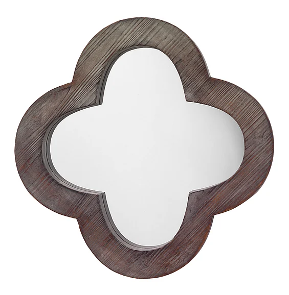 Lifestyle by JY Clover Wood Wall Mirror, Grey Wash M23