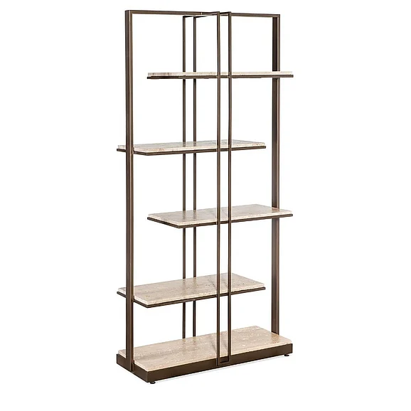 Hooker Furniture Granger Stone and Metal Etagere in Dark Bronze M24-50350-00 CLOSEOUT