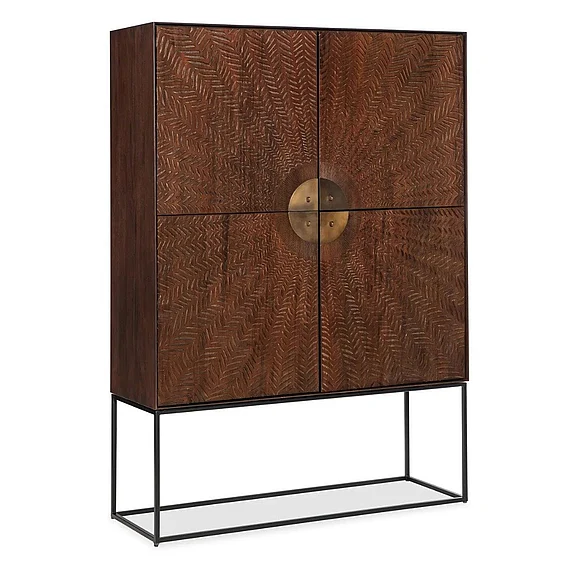 Hooker Furniture Vinca Carved Cabinet in Dark Mahogany M26-50330-89 CLOSEOUT