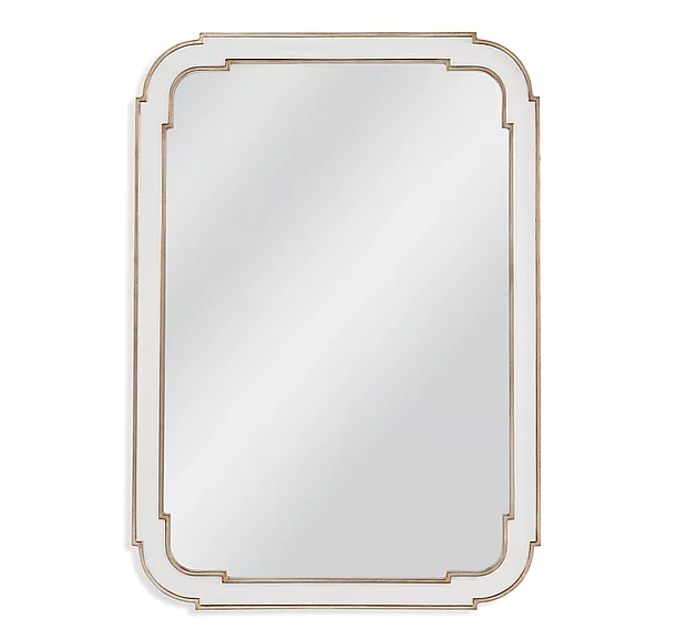 Bassett Mirror Sasha Wall Mirror in White Lacquer/Silver Leaf M4081EC
