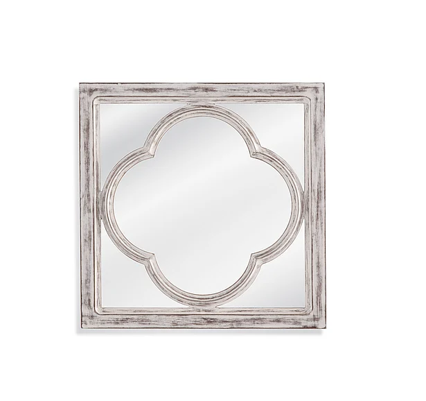 Bassett Mirror Sutter Wall Mirror in Distressed White M4088EC