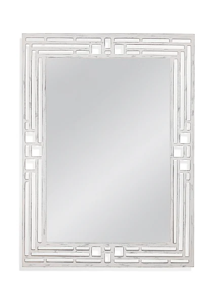 Bassett Mirror Epsilon Wall Mirror in Weathered White M4695EC