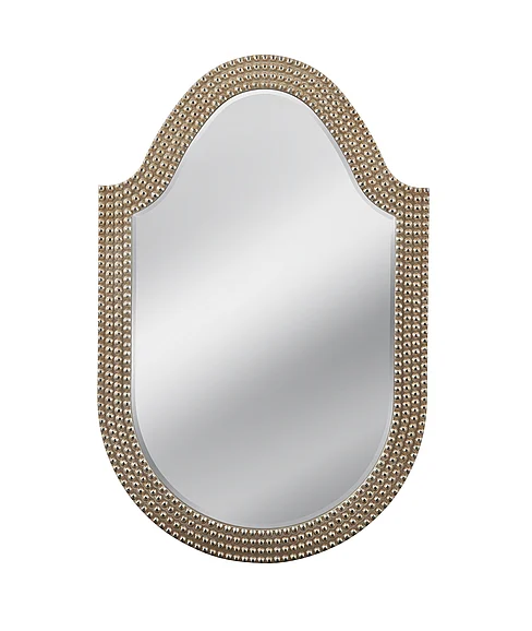Bassett Mirror Shielded Wall Mirror in Ant Silver Leaf M4879