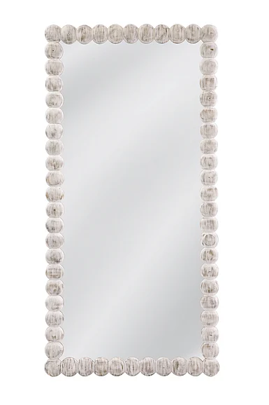 Bassett Mirror Mandith Floor Mirror in White-Washed M4914