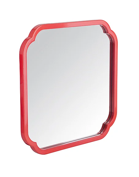 Bassett Mirror Company Flora Square Wall Mirror in Red M5042