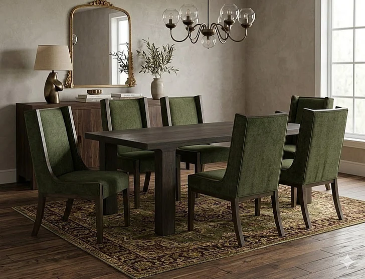 IFD Dark Mezquite 7pc Rectangular Dining Set in Natural