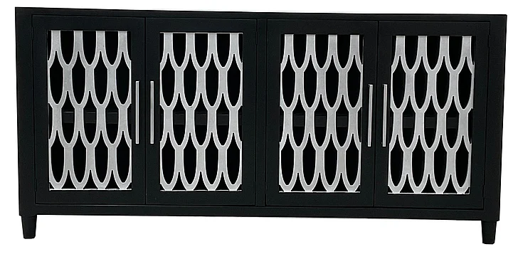 Split Nickel Mabel 4 Door Console w/ Mirror V-MABEL-CM | COM544M