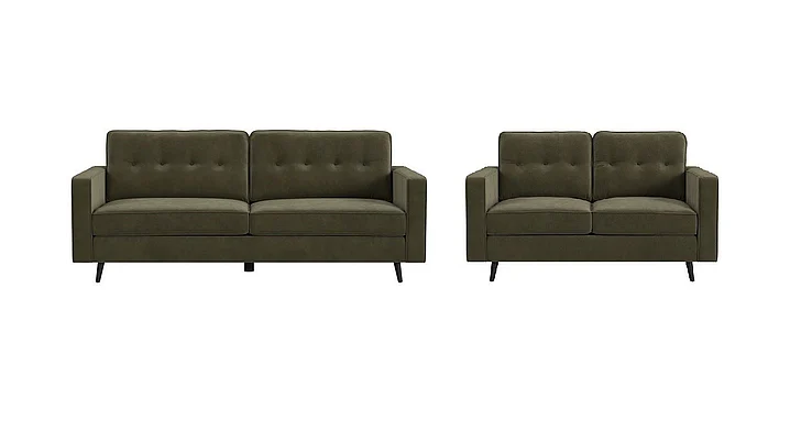 Intercon Furniture Stationary Mable 2pc Sofa Living Room Set in Loden Green Velvet
