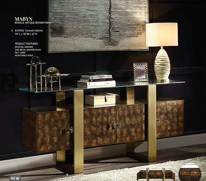 ACME Mabyn Console Cabinet in Brown AC01923