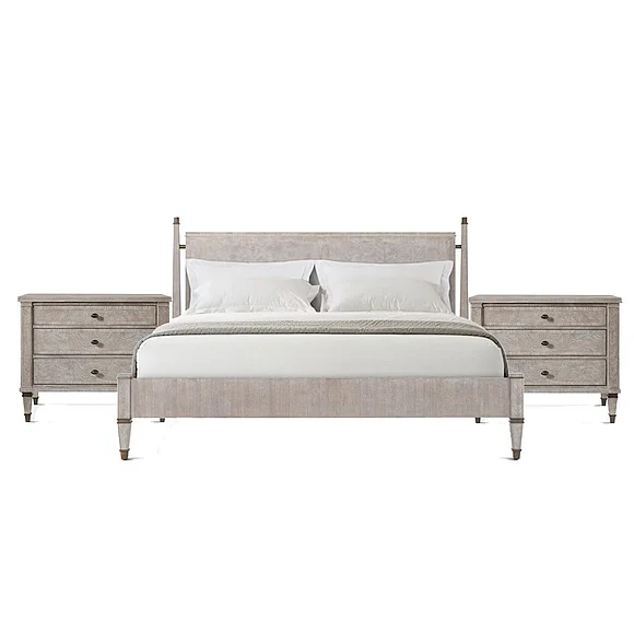 Theodore Alexander Marlborough by Alexa Hampton Markos 2pc Panel Bedroom Set in Marlborough Geo Coast