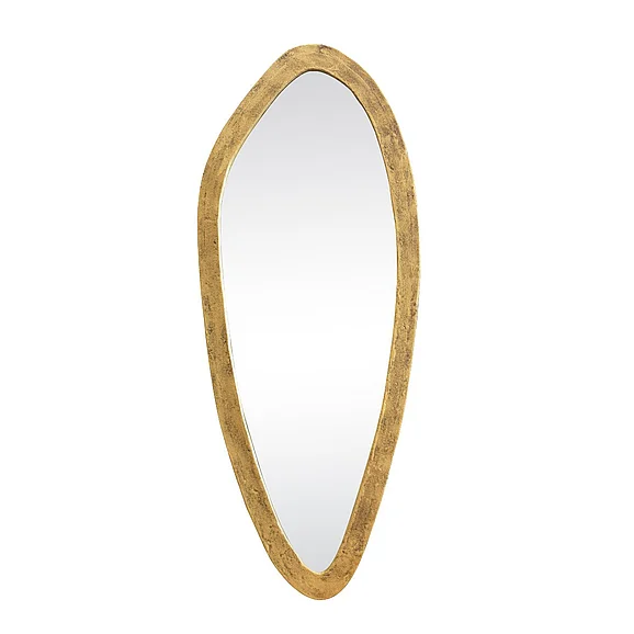 Worlds Away Organic Oval Shaped Mirror in Brass Finish MACY