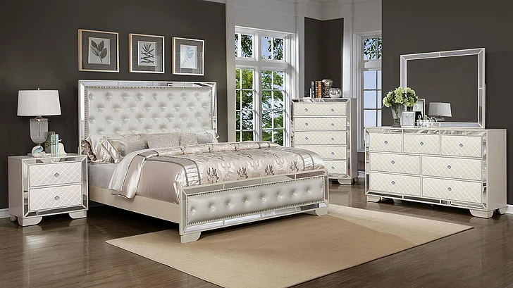 Galaxy Home Madison 2pc Bedroom Set in Beige
