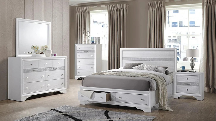 Galaxy Home Matrix 2pc Bedroom Set in White