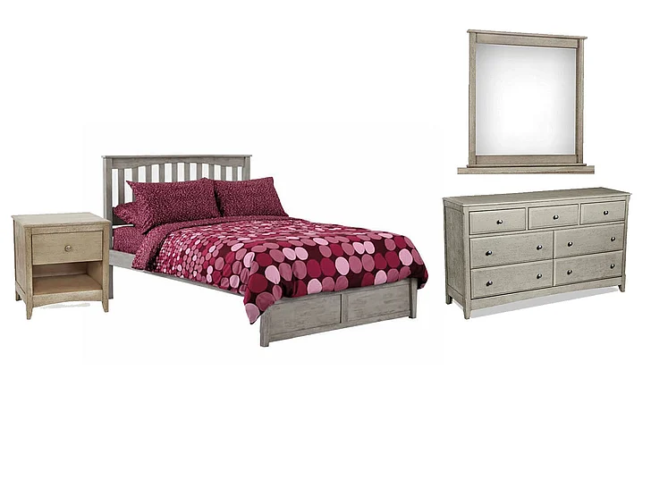 Night & Day Chesapeake Mainsail 4pc Bedroom Set in Brushed Driftwood
