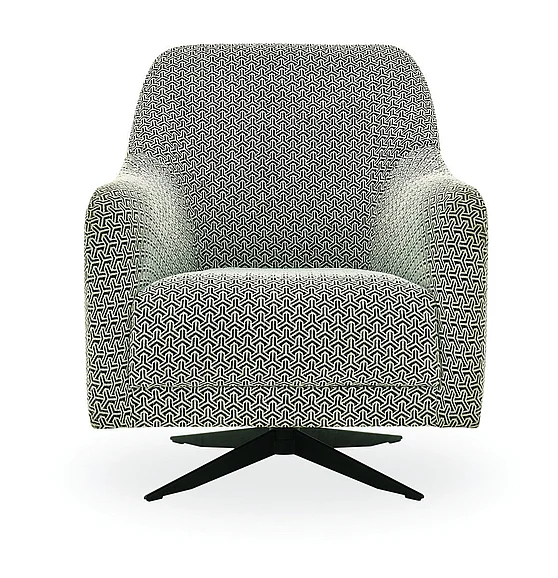 Enza Home Maison Swivel Armchair - 2037 - K1 - 20501 Black White - AR:217 (1431663)