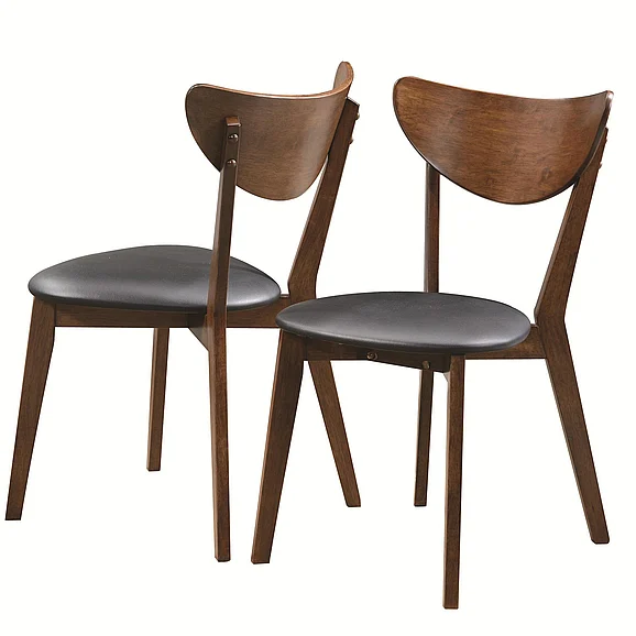 Coaster Malone Mid-century Modern Side Chair in Dark Walnut (Set of 2) 105362