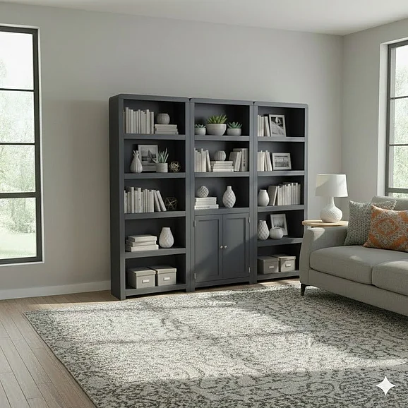 Aspenhome Taylor 3pc Bookcase Set in Malta Blue