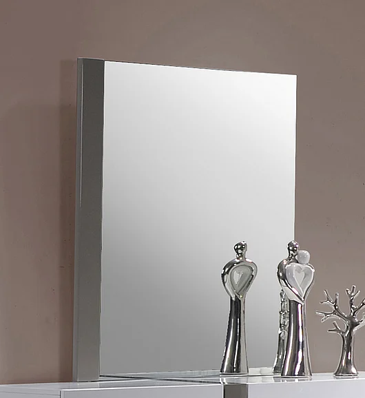 Chintaly Manila Accent Mirror in Gloss White/Grey MANILA-MIR