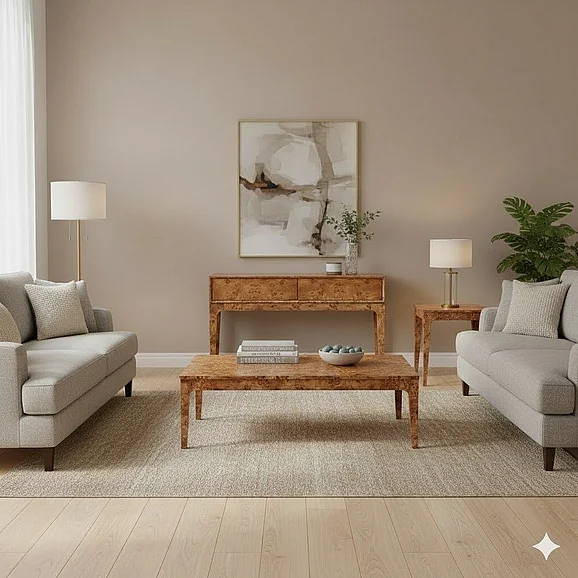 LH Home Mappa 3pc Coffee Table Set in Dark Burl