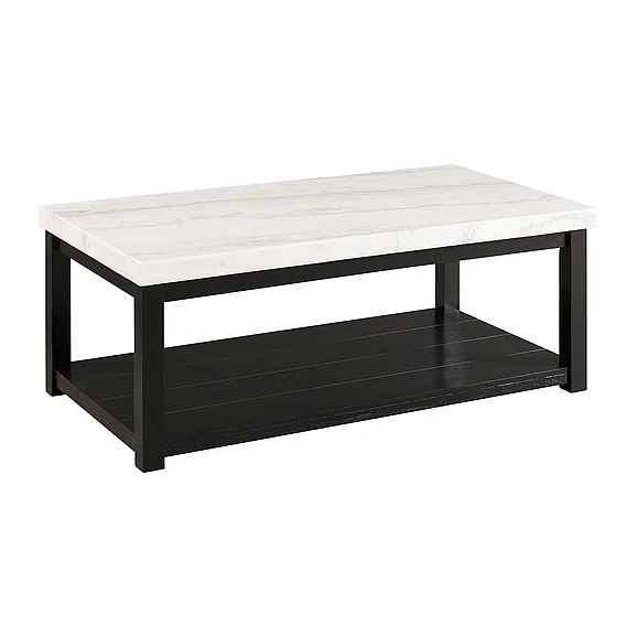 Elements International Marcello w/ White Top - Rectangular Coffee Table w/Casters CML100CT
