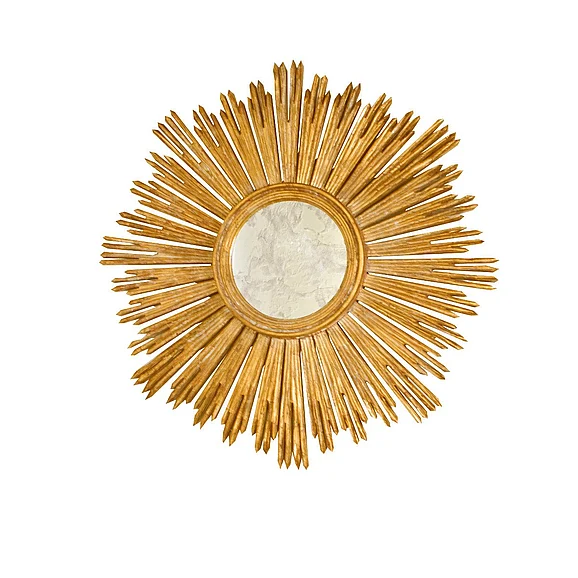Worlds Away Margeaux Handcarved Gold Leaf Starburst Mirror MARGEAUX G