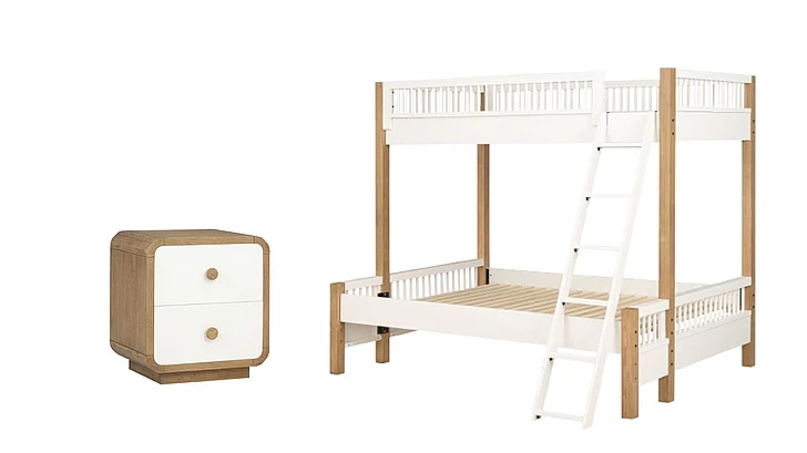 Legacy Classic Margot 2pc Bunk Bedroom Set in Dessert Oak and Cloud White
