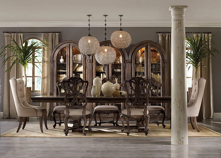 Hooker Furniture Rhapsody 7-Piece Rectangle Dining Table Set in Dark Walnut