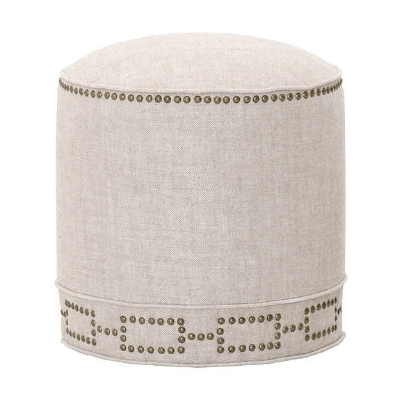 Essentials For Living Marlow Ottoman in Bisque 6436.BIS-GLD