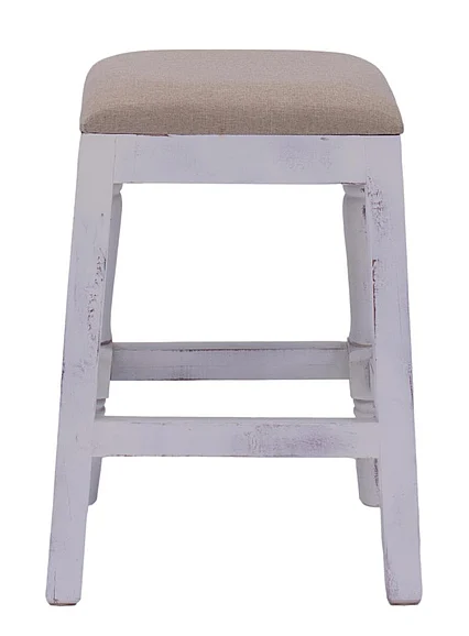 Split Nickel Martha 24" Backless Stool Nero White MIC-MARB24 | M2524