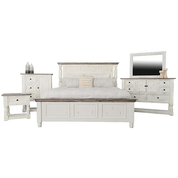 Split Nickel Martha 2pc Panel Bedroom Set