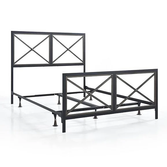 Fashion Bed Group Mason Complete King Bed w/ Frame in Textured Black/ Gray Bronze B13106