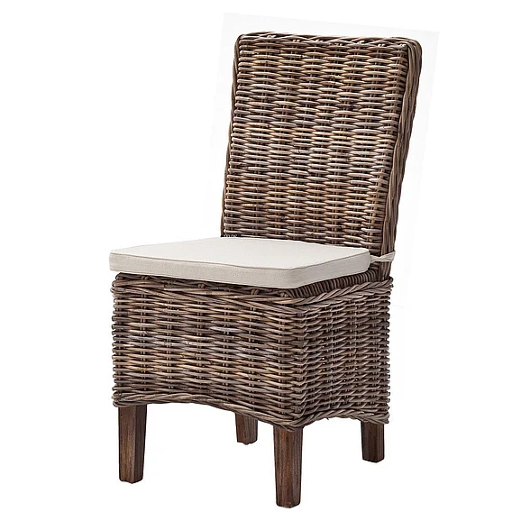 Nova Solo Wickerworks Morin Dining Chair (Set of 2) in Natural Grey CR14
