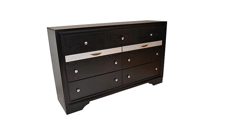 Galaxy Home Matrix 7 Drawer Dresser in Black 808857985668