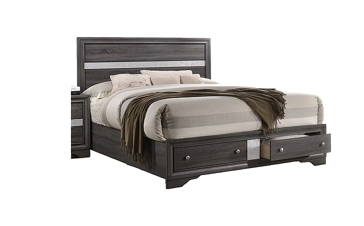 Galaxy Home Matrix Queen Bed in Gray 808857774057