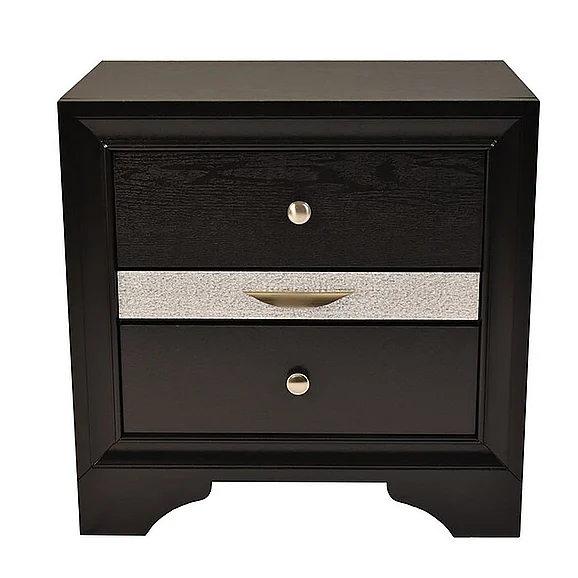 Galaxy Home Matrix Nightstand in Black 808857578259
