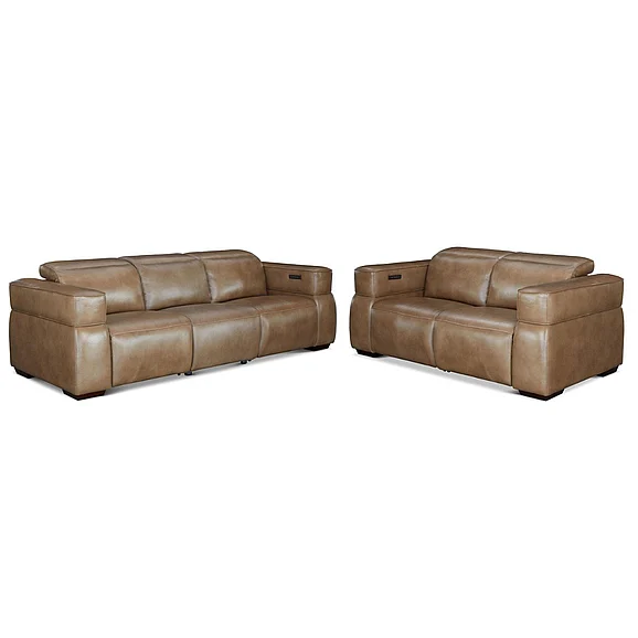 Theodore Alexander Seated Motion Matteo Reclining 2pc Living Room Set in Motion Brown