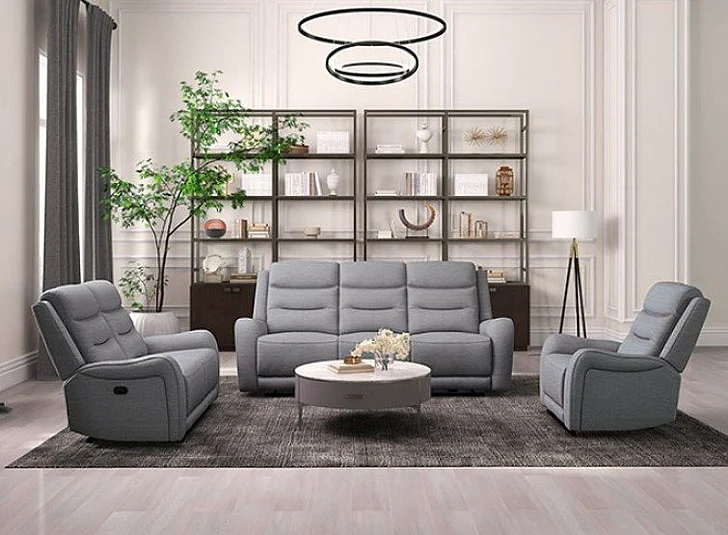 Furniture of America Matthias 2pc Reclining Living Room Set in Gray