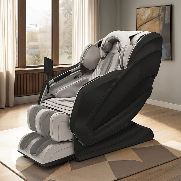 Furniture of America Vellurest Massage Chair in Gray w/ 10in controller MC0002GY