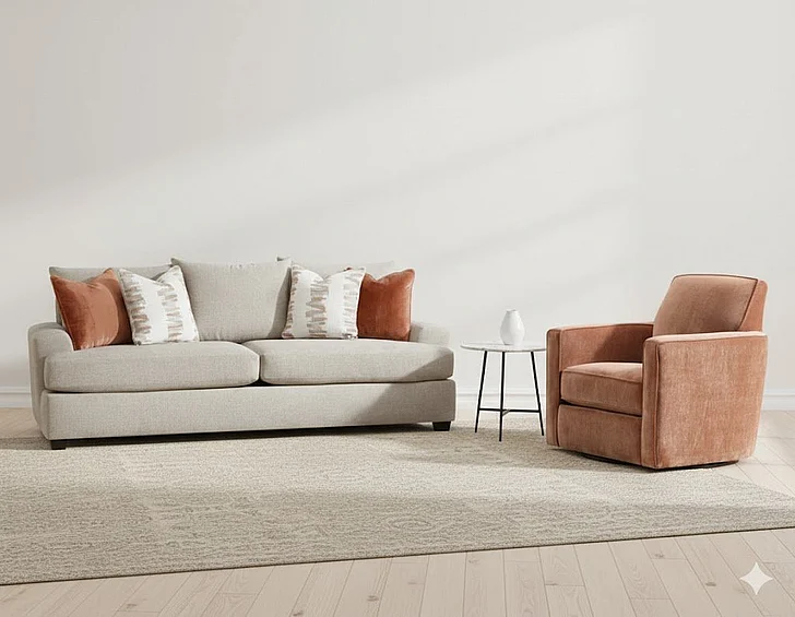 Southern Motion Maclean 2pc Sofa Living Room Set in Taupe