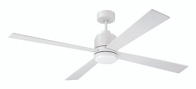 Craftmade McCoy 60" 4-Blade Ceiling Fan in White w/ White Blades; Light Kit Included (Optional)
