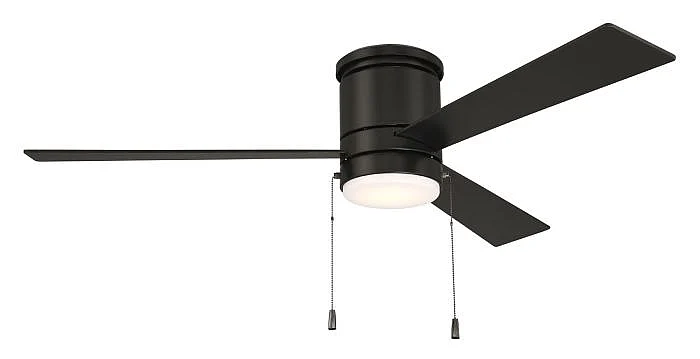 Craftmade McCoy Hugger 52" 3-Blade Ceiling Fan in Flat Black (Pull-Chain) MCYH52FB3-PC