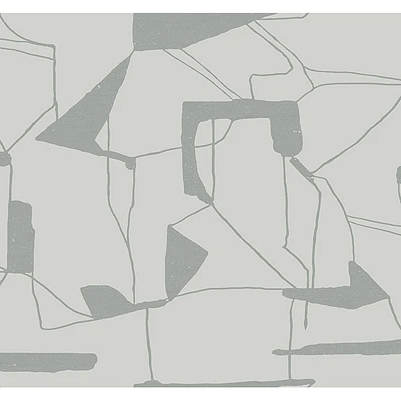 York E89-Antonina Vella Modern Metals Second Edition Abstract Geo Fog & Silver Wallpaper MD7111 (Double Roll)